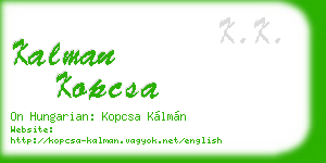 kalman kopcsa business card
